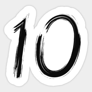 Hand Drawn Letter Number 10 ten Sticker